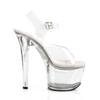 Pleaser - TIPJAR7082 Sandale à bride à la cheville, Pole dance chaussures - Chaussures de pole dance - Transparent/Couleur argent Product image